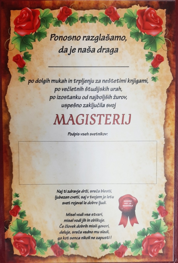 CERTIFIKAT MAGISTERIJ ONA