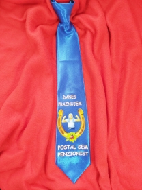 POTISKANA KRAVATA PENZIONIST MODRA